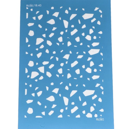 Silk Screen Moiko for polymer clay 74x105 mm - Terrazzo pattern 18.43