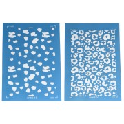2 Silk Screens stackable Moiko for polymer clay 74x105 mm - Leopard pattern|raw }}