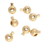 Round crushable beads 3 mm - 2 in 1 - Gold-plated x25