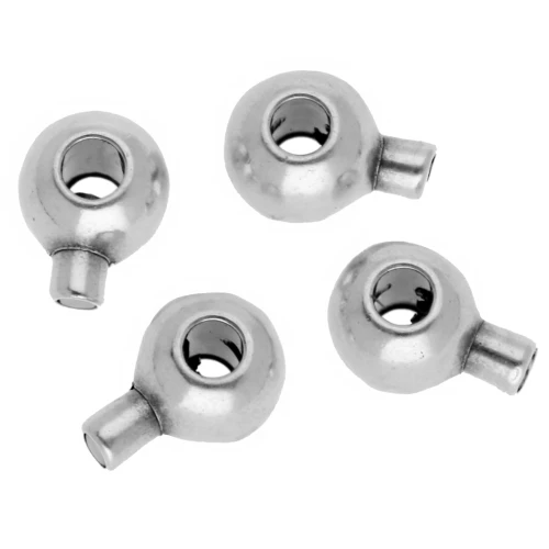 Round crushable beads 3.5 mm - 2 in 1 - Aged fine silver plating x25