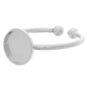 Adjustable ring for flat cabochons 8 mm - Silver x1