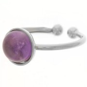 Adjustable ring for flat cabochons 8 mm - Silver x1