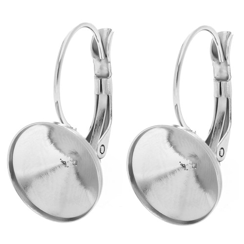 cabochon earrings Rivoli 1122 10 mm - 303L stainless steel x2