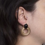 30 mm chandelier ear studs for 14x10 mm cabochon - 316L stainless steel x2