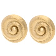 25 mm shell ear studs - 304 stainless steel, gold-plated x2