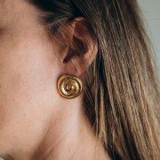 25 mm Seashell Earrings - Gold-Plated 304 Stainless Steel (2-Pack)