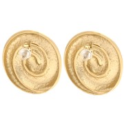 25 mm shell ear studs - 304 stainless steel, gold-plated x2