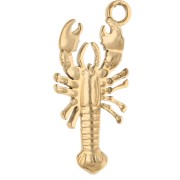 Lobster pendant 24x11 mm - 304 Gold stainless steel x1