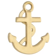 Charm anchor 19x15 mm with rhinestones - Stainless steel 304 Gilded - Crystal x1