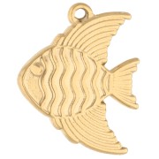 Fish Charm 19x16 mm - 304 Gold Stainless Steel x1