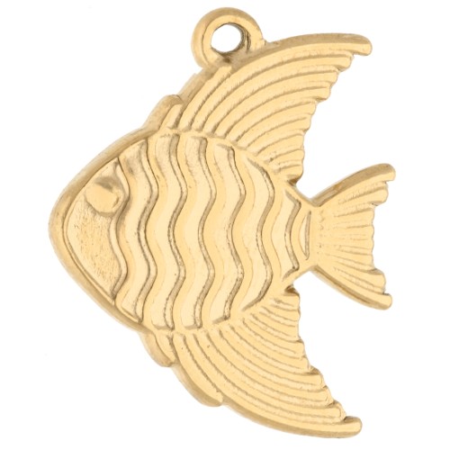 Fish Charm 19x16 mm - 304 Gold Stainless Steel x1