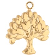 Tree of Life Charm 16x13.5 mm - 304 Gold Stainless Steel x1