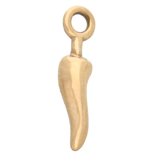 Mini Chilli charms 10x2.5 mm - 304 Stainless steel Gilded x4