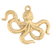Octopus pendant 21x28 mm - 304 Gold stainless steel x1|raw }}