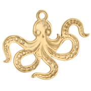 Octopus pendant 21x28 mm - 304 Gold stainless steel x1