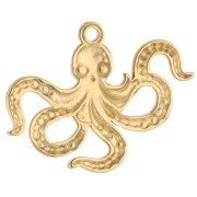 Octopus pendant 21x28 mm - 304 Gold stainless steel x1