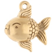 Fish Charm 17x16 mm - 304 Gold Stainless Steel x1|raw }}
