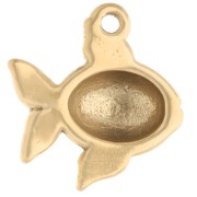 Fish Charm 17x16 mm - 304 Gold Stainless Steel x1