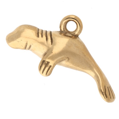 Sea Lion Charm 10x19 mm - 304 Stainless Steel Gold x1