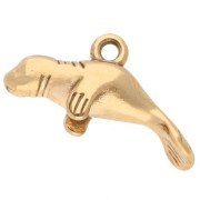 Sea Lion Charm 10x19 mm - 304 Stainless Steel Gold x1