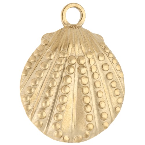 Textured Shell Pendant 29x23 mm - 304 Gold Stainless Steel x1