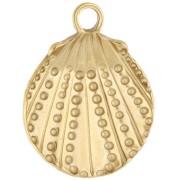 Textured Shell Pendant 29x23 mm - 304 Gold Stainless Steel x1