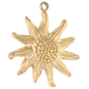 14 mm textured sunburst charm - 304 Gold stainless steel x1|raw }}