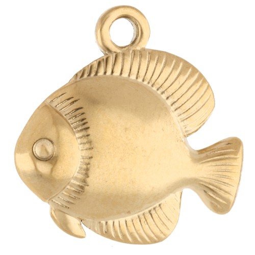 Fish Charm 19 mm - 304 Gold Stainless Steel x1