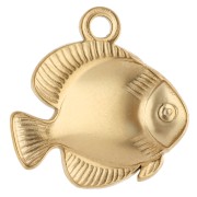 Fish Charm 19 mm - 304 Gold Stainless Steel x1