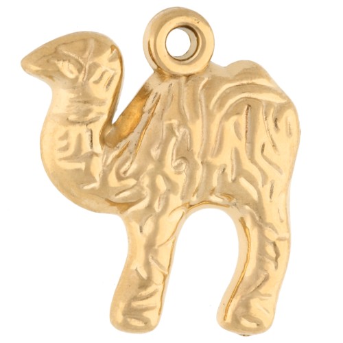 Charm dromedary worked 17x15 mm - Stainless steel 304 Gilded x1