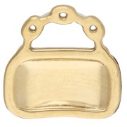 Handbag charm 12 mm epoxy resin - 304 stainless steel Gold - White - Black x1