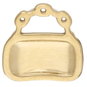 Handbag charm 12 mm epoxy resin - 304 stainless steel Gold - White - Black x1