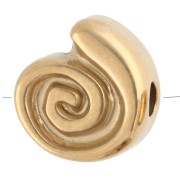 7 mm Snail shell beads - 304 Gold stainless steel x4