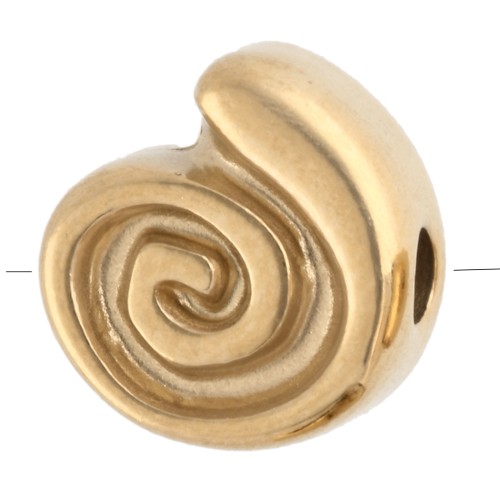 7 mm Snail shell beads - 304 Gold stainless steel x4