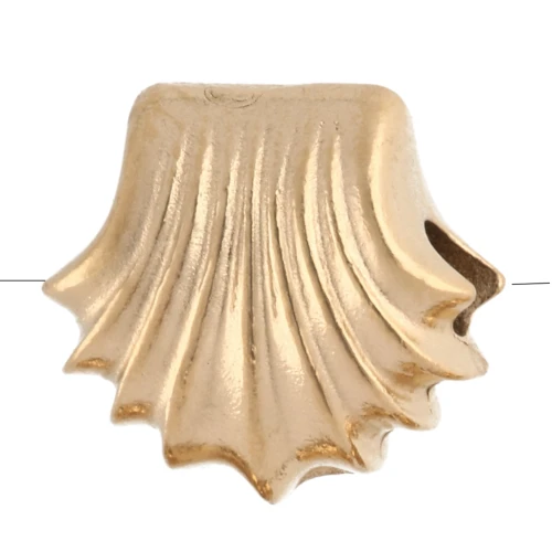 Shell beads 7x8 mm - 304 Gold stainless steel x4
