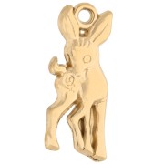 Fawn Charm 19 mm - 304 Gold Stainless Steel x1