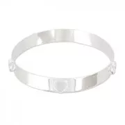 Brass jonc with 5 setting for 8mm cabs 8mm silver tone x1