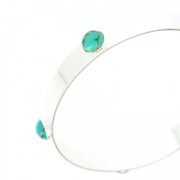 Brass jonc with 5 setting for 8mm cabs 8mm silver tone x1