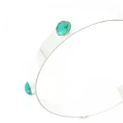 Brass jonc with 5 setting for 8mm cabs 8mm silver tone x1