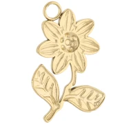 Flower pendant 24x16 mm - 304 Gold stainless steel x1