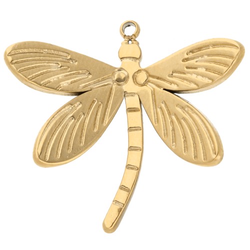 Dragonfly pendant 20x22 mm - 304 Gold stainless steel x1