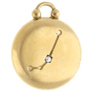 Reversible round charm 17 mm zodiac sign Aries - Stainless steel 304 Gilded x1