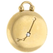 Reversible round charm 17 mm zodiac sign Aries - Stainless steel 304 Gilded x1