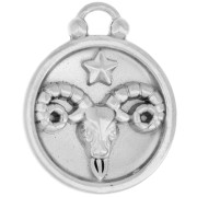 Round reversible charm 17 mm zodiac sign Aries - 304 stainless steel x1