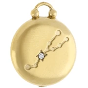 Round reversible charm 17 mm zodiac sign Taurus - Stainless steel 304 Gilded x1