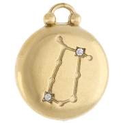 Round reversible charm 17 mm Gemini zodiac sign - 304 stainless steel Gilded x1