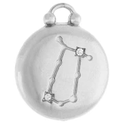 Round reversible charm 17 mm Gemini zodiac sign - 304 stainless steel x1