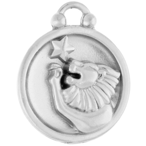 Round reversible charm 17 mm sign of the zodiac Leo - Stainless steel 304 x1