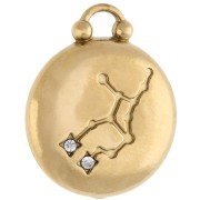 Round reversible charm 17 mm Virgo zodiac sign - 304 stainless steel Gilded x1
