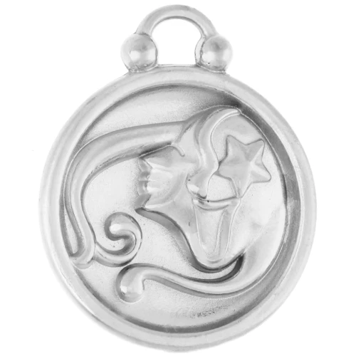 Round reversible charm 17 mm Virgo zodiac sign - 304 stainless steel x1